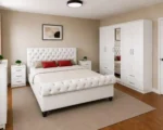 Modern Double Bed Furniture Collection - five Door Wardrobe With Four Drawer - Chest of Five Drawers With Two Bed Side Table - Image 4