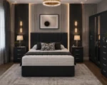 Elegant King Size Bed Suite - Six Door Wardrobe With Drawers - Five Drawer Chest - Two Bedside Tables