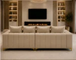 Lilly sofa Beige colour sofa - Lilly comfortable living room sofa - Premium Lilly L-Shape 4 Seater Sofa - Image 3