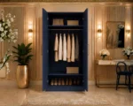 Modern Blue 2 Door Wardrobe with Dual Full-Length Mirrors -Elegant 2 Door Mirrored Wardrobe - Image 5