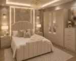 Elegant master Bed Furniture Set - Six Door Wardrobe With Four Drawer - Chest of Five Drawers With Two Bed Side Table - Image 5