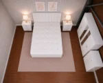 King Size Bed Furniture Set - Six Door Wardrobe With Four Drawer - Chest of Five Drawers With Two Bed Side Table - Image 3