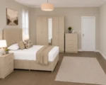 Luxury Double Bed Furniture Set – Five Door Wardrobe with Four Bottom Drawers – Chest of Five Drawers with Two Bedside Tables - Image 3