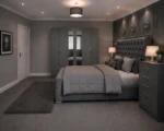 Luxury Double Bed Furniture Set – Six Door Wardrobe with Two Full Length Mirrors & Four Bottom Drawers – Chest of Five Drawers with Two Bed Side Tables - Image 3