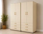 Modern Cream 2 Door Wardrobe with 3 Drawers – Elegant Bedroom Storage - Image 3