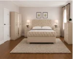 Complete Bedroom Furniture Collection – Double Bed, 5 Door Wardrobe with Full Length Mirror, Chest of Five Drawers & Matching Bed Side Tables