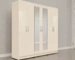 Luxury 6 Door Oak Mirrored Wardrobe  –  Modern Bedroom Storage Cabinet - Image 5