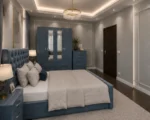 Elegant King Size Bedroom Suite – Four Door Wardrobe Featuring Two Half Mirrors, Four Bottom Drawers & Two Bed Side Tables - Image 3