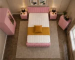 Luxury Bedroom Storage Set - King Bed - 2 Door Mirror Wardrobe - Chest of Five Drawers - Bedside Table Pair - Image 3