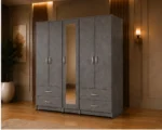 Premium 5 Door White Wardrobe with Full Mirror & 4 Drawers - Spacious Bedroom Storage Cabinet