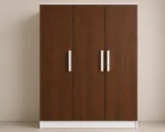 Premium 3 Door Walnut Wardrobe Unit - Luxury 3 Door Storage Wardrobe