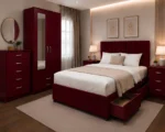 Elegant Home Bedroom Set - Double Bed - 2 Door Wardrobe With Mirror - Five Drawer Chest - Two Bedside Tables - Image 5