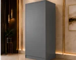 Modern Iron Grey 2 Door Mirrored Wardrobe with 3 Drawers - Smart Living Two Door Wardrobe Cabinet - Image 3