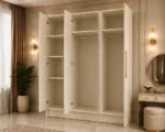 Modern Oak 3 Door Wardrobe with Mirror – Premium Wooden Storage Cabinett - Image 5