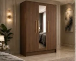 Luxury Gloss 3 Door Mirrored Wardrobe - Modern Bedroom 3 Door Mirror Wardrobe