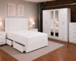 King Size Bed Furniture Set - Six Door Wardrobe With Four Drawer - Chest of Five Drawers With Two Bed Side Table - Image 2