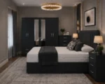 Elegant King Size Bed Suite - Six Door Wardrobe With Drawers - Five Drawer Chest - Two Bedside Tables - Image 4