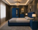 Premium Wooden King Size Bed Set - Two Door Wardrobe With One Mirror - Chest of Five Drawers With Two Bed Side Table - Image 2