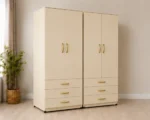 Modern Cream 2 Door Wardrobe with 3 Drawers – Elegant Bedroom Storage - Image 2