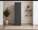 Space Saving 2 Door Wardrobe with Mirror Doors with grey colors - Contemporary Two Door Storage Wardrobe - Image 5