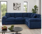 Dylan 5-Seater Modern Corner Sofa - Blue Color - Image 4