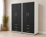 Luxury 4 Door Wardrobe – Elegant 4 Door Wardrobe with 6 Storage Drawers - Image 4