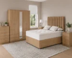 Luxury Double Bedroom Package - 5 Door Mirror Wardrobe With Four Bottom Drawers - Five Drawer Chest - Two Bedside Tables - Image 5