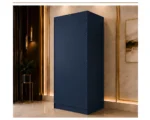 Modern Blue 2 Door Mirrored Wardrobe with 3 Drawers - Premium Organizer Wardrobe with 3 Drawers - Image 4