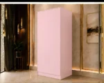 Modern Light Pink 2 Door Mirrored Wardrobe with 3 Drawers - Wooden Two Door Wardrobe with Mirrors - Image 4
