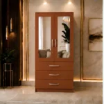 Two Door Wardrobe - Two Door Wardrobe with 2 Mirrors and 3 Drawers