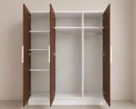 Premium 3 Door Walnut Wardrobe Unit - Luxury 3 Door Storage Wardrobe - Image 3