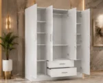4 Door Wardrobe With Two Drawers and One Mirror - Image 2