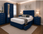 Premium Blue Bedroom Furniture Set - 2 Door Wardrobe Practical Storage & Elegant Design for Your Home - Image 2