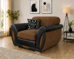 Shannon One Seater Brown Sofa - Stylish Shannon Living Room Chair - Image 2