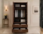 Premium 2 Door Wardrobe with Hanging Rail with walnut colors wardrobe -new - Image 5