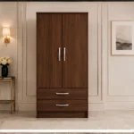 Premium 2 Door Wardrobe with Hanging Rail with walnut colors wardrobe -new