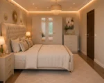 Minimalist King Size Bed – with Four Door Wardrobe With Four Drawer - Chest of Five Drawers With Two Bed Side Table - Image 3