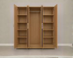 Luxury 6 Door Oak Mirrored Wardrobe  –  Modern Bedroom Storage Cabinet - Image 5