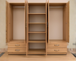 Luxury 6 Door Oak Wardrobe with 4 Drawers  –  Modern Wooden Bedroom Storage Cabinet - Image 5
