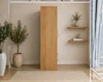 Compact 2 Door Wardrobe with Hanging Rail & Mirror with Oak colors - SpaceSaver Two Door Wardrobe with Dual Mirrors - Image 4