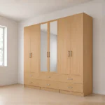 Elegant 6 Door Bedroom Wardrobe with Dual Mirrors - Premium Storage 6 Door Wardrobe with 6 Drawers & 2 Mirrors