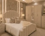 Elegant master Bed Furniture Set - Six Door Wardrobe With Four Drawer - Chest of Five Drawers With Two Bed Side Table