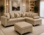 Lilly sofa Beige colour sofa - Lilly comfortable living room sofa - Premium Lilly L-Shape 4 Seater Sofa