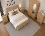 Premium Bedroom Furniture Suite - Double Bed - 2 Door Mirror Wardrobe With Bottom Drawer - Five Drawer Chest - Two Bedside Tables - Image 4