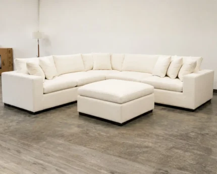 Dylan 5-Seater Modern Corner Sofa - White Color