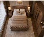 Designer Walnut Bedroom Set – 6 Door Wardrobe, Chest of Drawers and Side Tables - Image 2