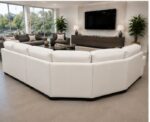 Dylan Modern Curved Corner 5 Seater Leather Sofa – Modern Dylan Leather Corner Sofa - Image 4