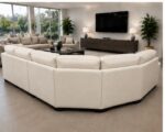 Dylan Modern Curved Corner 5 Seater Leather Sofa – Stylish Dylan Leather Sofa - Image 4
