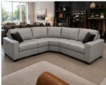 Dylan Modern Curved Corner 5 Seater Leather Sofa – Contemporary Luxury Living Room Couch - Image 3