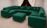 Luxury U Shape Sofa | Modern Family Corner Sofa in green colors - Image 2